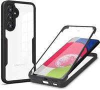 Coque Noir Pour Samsung Galaxy S24 Fe Avec Protection D'écran, 360 Integrale Antichoc Rigide Pc/Souple Tpu Gel Silicone - Hqselection®.