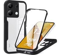 Coque Noir pour Xiaomi Redmi Note 13 5G avec Protection D'écran, 360 integrale Antichoc Rigide PC/Souple TPU Gel Silicone - HQSELECTION®.