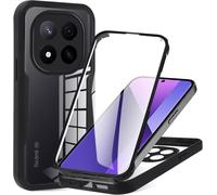Coque Noir Pour Xiaomi Redmi Note 14 Pro Plus 5g Avec Protection D'écran, 360 Integrale Antichoc Rigide Pc/Souple Tpu Gel Silicone - Hqselection®.