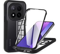 Coque Noir pour Xiaomi Redmi Note 14 PRO PLUS 5G avec Protection D'écran, 360 integrale Antichoc Rigide PC/Souple TPU Gel Silicone.