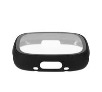 Accessoires bracelet et montre connectée Avizar Protection pour FitBit Versa 4 et FitBit Sense 2 Coque Noire en Silicone Renforcé avec Film Ecran en Verre Trempé