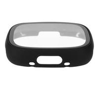 Accessoires bracelet et montre connectée Avizar Protection pour FitBit Versa 4 et FitBit Sense 2 Coque Noire en Silicone Renforcé avec Film Ecran en Verre Trempé