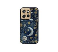 Coque noire pour Edge 50 NEO avec motif lune et etoile