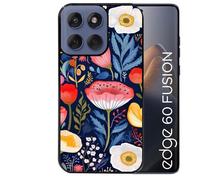 Coque noire pour EDGE 60 et 60 FUSION fleur coquelicot