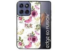 Coque Noire pour Edge 60 et 60 Fusion Fleur et Papillon