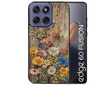 Coque Noire pour Edge 60 et 60 Fusion Motif Bois et Papillon 1