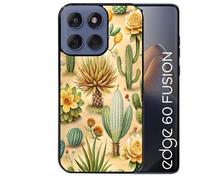Coque noire pour EDGE 60 et 60 FUSION motif cactus et succulent