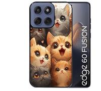 Coque Noire pour Edge 60 et 60 Fusion Motif Chat Smile