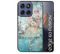 Coque Noire pour Edge 60 et 60 Fusion Motif Fleur Sakura personnalisee