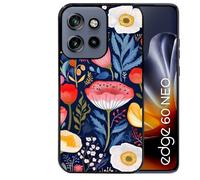 Coque noire pour EDGE 60 NEO et 50 NEO fleur coquelicot