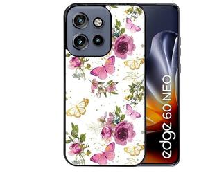 Coque Noire pour Edge 60 Neo et 50 Neo Fleur et Papillon