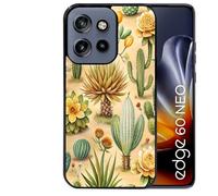 Coque noire pour EDGE 60 NEO et 50 NEO motif cactus et succulent