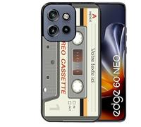 Coque Noire pour Edge 60 Neo et 50 Neo Motif Cassette Grise Personnalisable