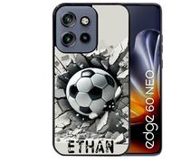 Coque noire pour EDGE 60 NEO et 50 NEO motif foot beton personnalisee