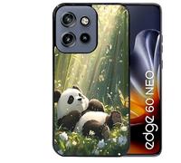 Coque Noire pour Edge 60 Neo et 50 Neo Motif Panda Bambou