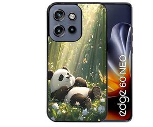 Coque Noire pour Edge 60 Neo et 50 Neo Motif Panda Bambou