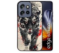 Coque noire pour EDGE 60 NEO et 50 NEO motif tigre japan