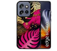 Coque Noire pour Edge 60 Neo et 50 Neo Tropical Rose Fleur