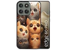 Coque Noire pour Edge 60 Pro Motif Chat Smile