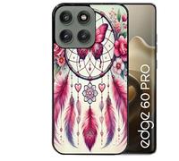 Coque Noire pour Edge 60 Pro Motif Dreamcatcher et Papillon