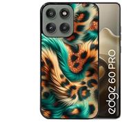 Coque Noire pour Edge 60 Pro Motif Effet Fourrure Leopard 3