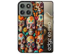 Coque Noire pour Edge 60 Pro Motif Mort Mexicaine Papillon