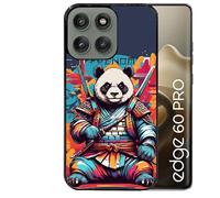 Coque Noire pour Edge 60 Pro Motif Panda Katana personnalisee