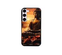 Coque noire pour Galaxy A26 5G avec motif bouddha et sunset