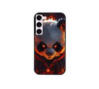 Coque noire pour Galaxy S24 FE avec motif panda very angry
