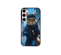 Coque noire pour Galaxy S25 avec motif ecureuil squirrel 1