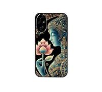Coque noire pour Honor 200 PRO 5G avec motif bouddha et lotus