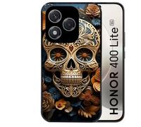 Coque Noire Pour Honor 400 Lite Tete De Mort Calavera Fleur
