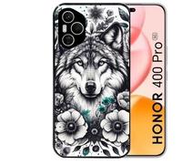 Coque Noire Pour Honor 400 Pro 5g Loup Et Fleur