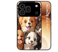 Coque noire pour HONOR 600 PRO 5G motif chien smile