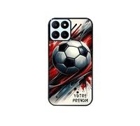 Coque noire pour Honor X6B avec motif ballon foot avec prenom