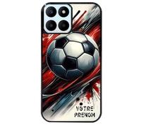 Coque Noire Pour Honor X6b Motif Ballon Foot Avec Prenom