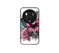 Coque noire pour Magic 6 PRO avec motif papillon rose