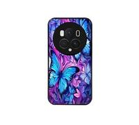 Coque noire pour Magic 6 PRO avec motif papillon violet UV