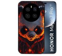 Coque Noire Pour Magic 7 Pro Motif Panda Very Angry