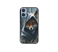 Coque noire pour Moto E13 avec motif renard fox des bois