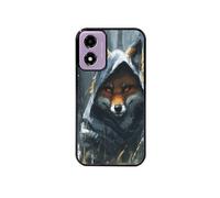 Coque noire pour Moto E14 avec motif renard fox des bois