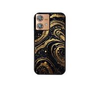 Coque noire pour Moto EDGE 40 NEO avec motif marbre noir