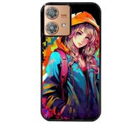 Coque Noire Pour Moto Edge 40 Neo Manga Girl 1