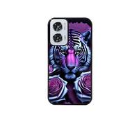 Coque noire pour Moto G24 avec motif tigre UV style manga