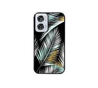 Coque noire pour Moto G35 avec motif palmier noir