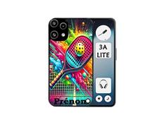 Coque noire pour Nothing phone 3A LITE avec motif padel raquette personnalisee
