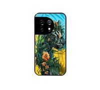 Coque noire pour OnePlus 11 avec motif jungle et panthere