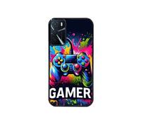 Coque noire pour Oppo A16 et A16S avec motif gamer