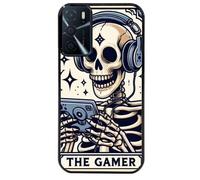 Coque Noire Pour Oppo A16 Et A16s Tete De Mort Gamer