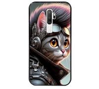 Coque Noire pour Oppo A5 A9 2020 Motif Chat Steampunk 1
